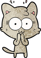 cartoon surprised cat