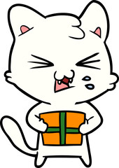 cartoon cat hissing