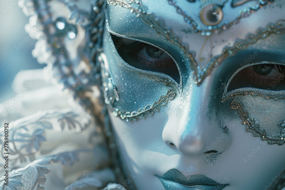 Poster close-up of a person wearing a mask. suitable for health and safety concepts