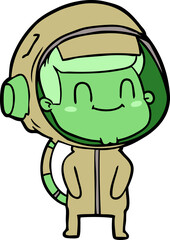 happy cartoon astronaut man