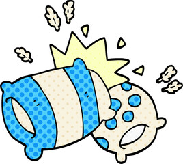 cartoon doodle pillow fight