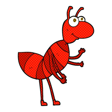 freehand drawn cartoon ant