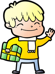 cartoon happy boy