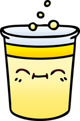 gradient shaded quirky cartoon cup of lemonade