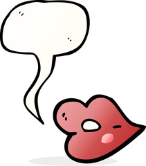 cartoon lips with speech bubble