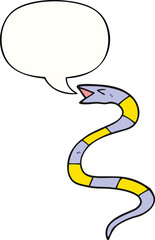 hissing cartoon snake with speech bubble