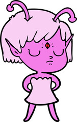 cartoon alien girl
