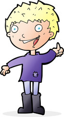 cartoon excited boy