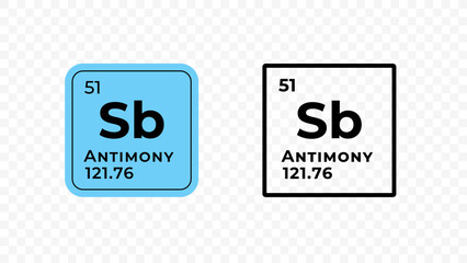 Antimony, chemical element of the periodic table vector design