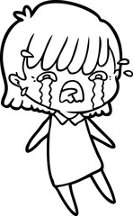 cartoon girl crying