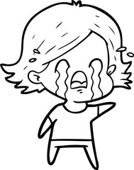 cartoon woman crying