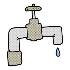 freehand drawn cartoon dripping faucet