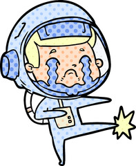 cartoon crying astronaut