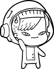 cartoon astronaut woman