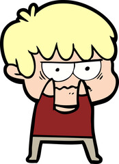 annoyed cartoon boy