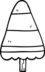 line drawing cartoon christmas tree