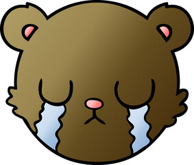 cute cartoon teddy bear face crying