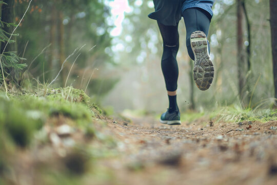 athlete running, outdoor training 
