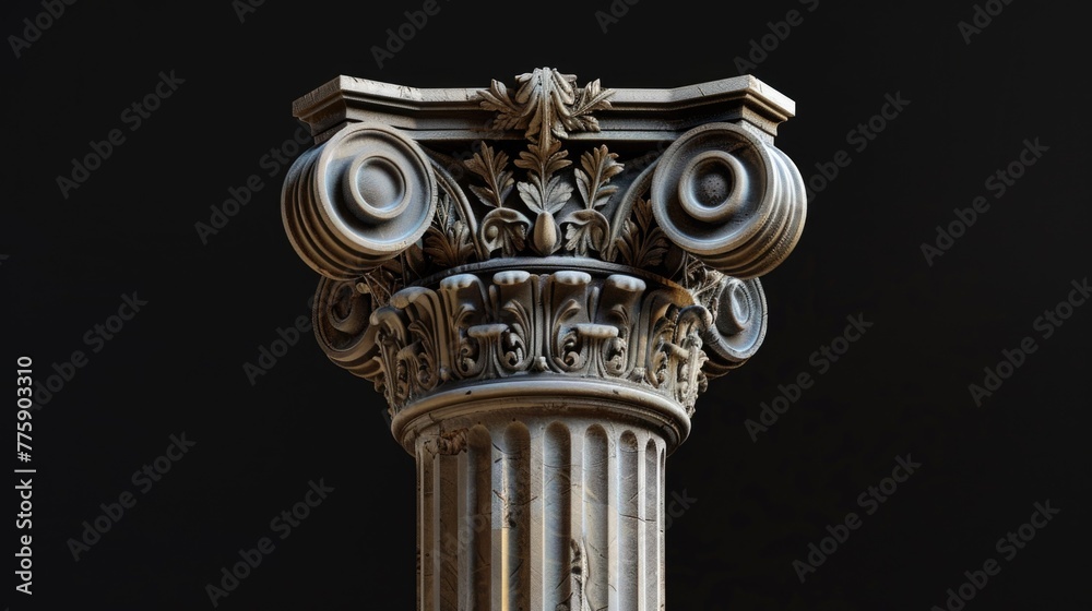 Poster Detailed view of a clock on a column. Suitable for time management concepts