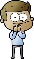 cartoon happy man
