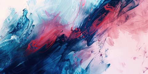 Colorful abstract painting in red and blue tones. Suitable for artistic concepts