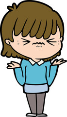annoyed cartoon girl