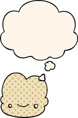 cartoon cloud with thought bubble in comic book style