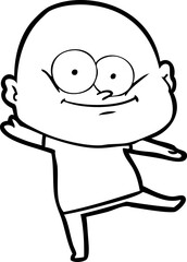 Obraz premium cartoon bald man staring