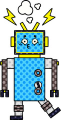 comic book style cartoon of a robot