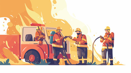 Fire prevention concept illustration design 2d flat