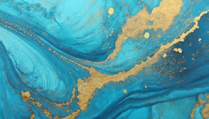 Elegant Blue Marble with Golden Accents"
