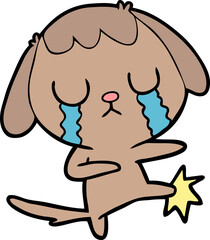cute cartoon dog crying