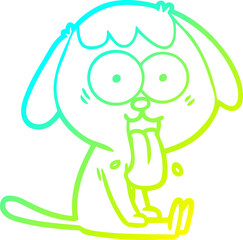 Obraz premium cold gradient line drawing of a cute cartoon dog