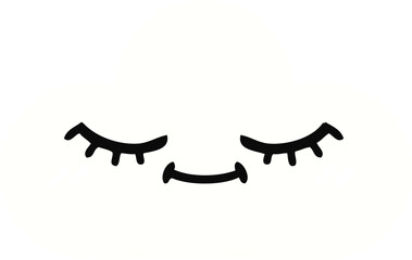 flat color retro cartoon of a white cloud