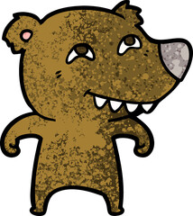 cartoon bear showing teeth
