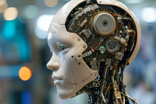 Automated Artificial intelligence. Robot computer idea. Generate Ai