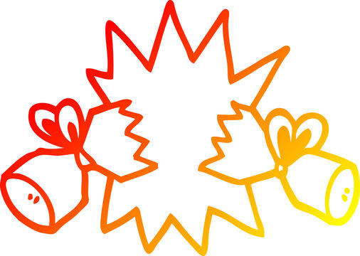 recommend clip art: warm gradient line drawing of a cartoon cracker