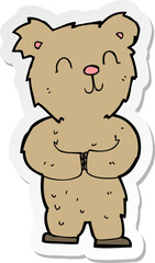 sticker of a cartoon happy little bear