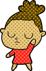 cartoon calm woman