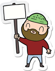 sticker of a cartoon bearded man