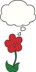 cartoon flower with thought bubble