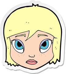 sticker of a cartoon female face