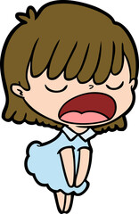 cartoon woman talking loudly