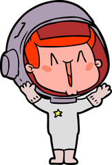 Fototapeta premium happy cartoon astronaut