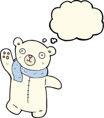 cute cartoon polar teddy bear with thought bubble