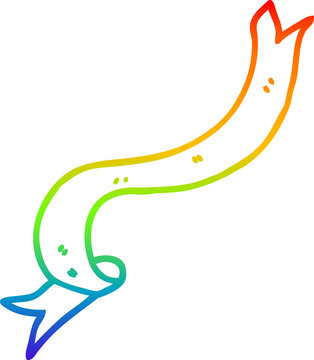 recommend clip art: rainbow gradient line drawing of a cartoon floating ribbon