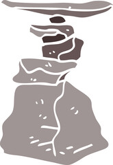 cartoon doodle stacked rocks