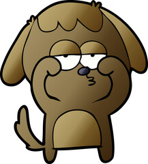 cartoon tired dog