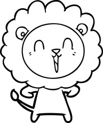 laughing lion cartoon