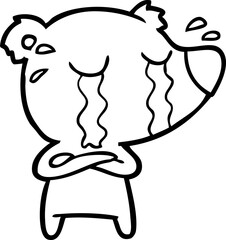 cartoon crying bear